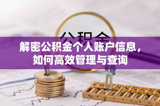 漳浦解密公积金个人账户信息，如何高效管理与查询